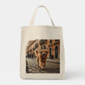 Golden Retriever Elegant Grocery Canvas tas (Achterkant)