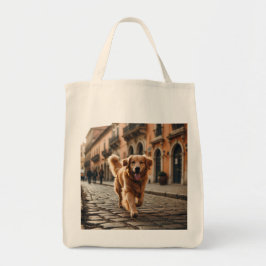 Golden Retriever Elegant Grocery Canvas tas
