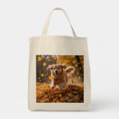 Golden Retriever Elegant Grocery Canvas tas (Achterkant)