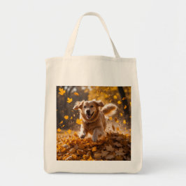 Golden Retriever Elegant Grocery Canvas tas