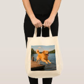 Golden Retriever Elegant Grocery Canvas tas (Voorkant (product))