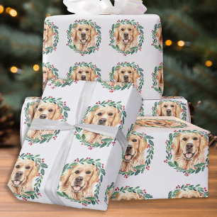 Golden Retriever Elegant Hondenkerst Cadeaupapier