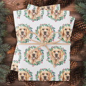 Golden Retriever Elegant Hondenkerst Cadeaupapier
