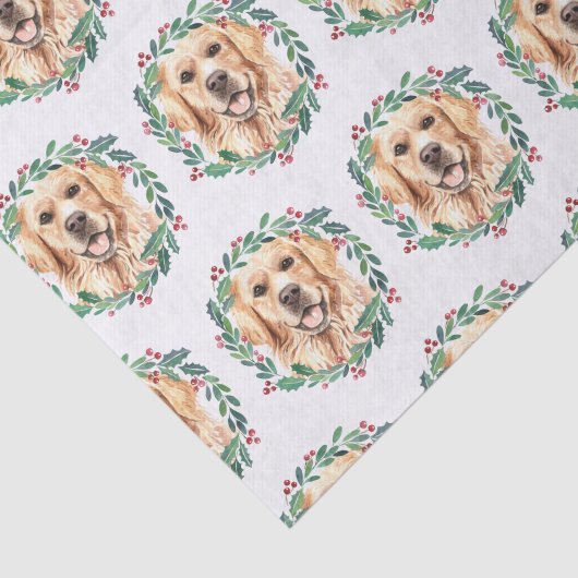 Golden Retriever Elegant Hondenkerst Tissuepapier (Detail)