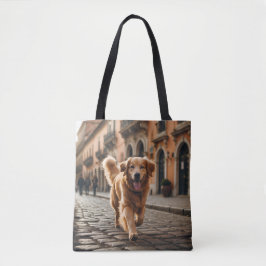 Golden Retriever Elegant Schouder Canvas tas