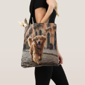 Golden Retriever Elegant Schouder Canvas tas (Dichtbij)