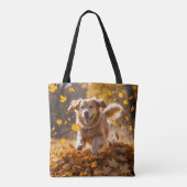 Golden Retriever Elegant Schouder Canvas tas (Achterkant)