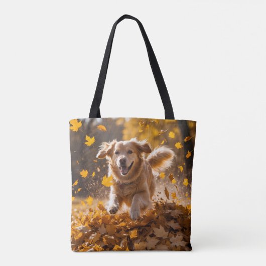 Golden Retriever Elegant Schouder Canvas tas (Achterkant)
