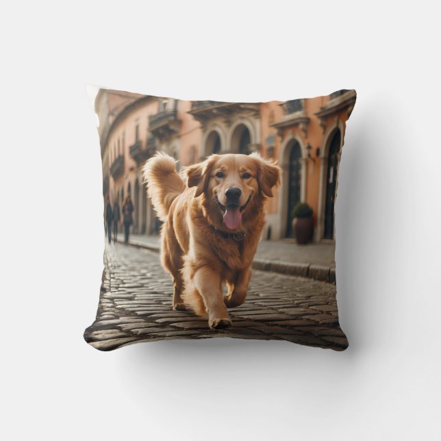 Golden Retriever Elegant Throw Pillow Kussen (Voorkant)