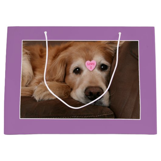 Golden Retriever Elke Occasion Love U Large Cadeautasje (Voorkant)