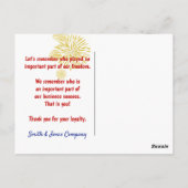 Golden Retriever en Amerikaanse vlag dank u Briefkaart (Achterkant)