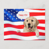 Golden Retriever en Amerikaanse vlag dank u Briefkaart (Voorkant)
