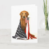 Golden retriever en Amerikaanse Vlag Kaart (Voorkant)