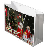 Golden Retriever en Dachshund in de kerstboom Groot Cadeauzakje (Voorkant Gekanteld)