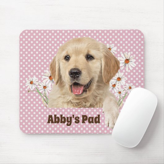 Golden Retriever en Daisies Muismat (Met muis)