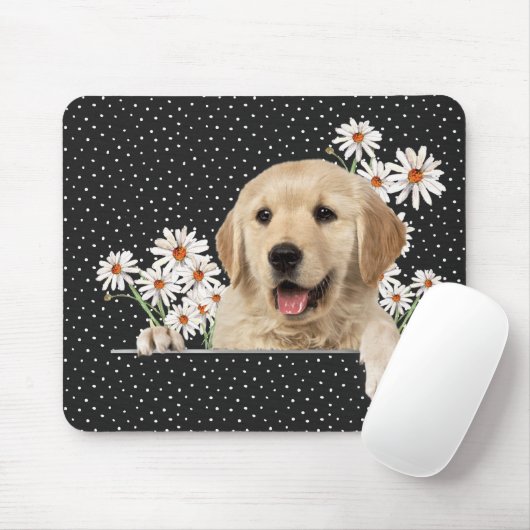 Golden Retriever en Daisies Muismat (Met muis)