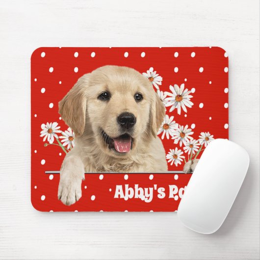 Golden Retriever en Daisies Muismat (Met muis)