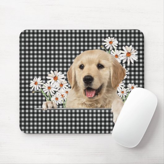 Golden Retriever en Daisies Muismat (Met muis)