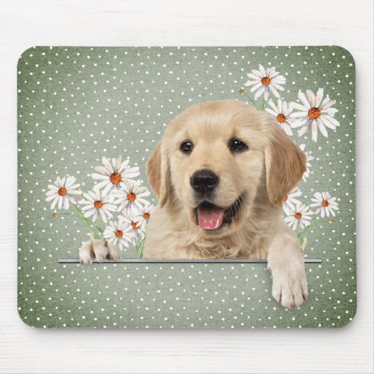 Golden Retriever en Daisies Muismat (Voorkant)