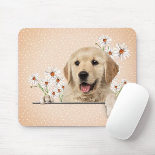 Golden Retriever en Daisies Muismat (Met muis)