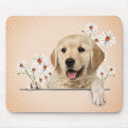 Golden Retriever en Daisies Muismat (Voorkant)