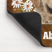 Golden Retriever en Daisies op leder Muismat (Hoek)
