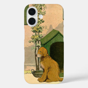 Golden Retriever en Dog House iPhone 16 Hoesje