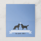 Golden Retriever en Duitse herder bruiloft Plaatskaartje (Buitenkant ongevouwen)