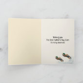 Golden Retriever en Eenden Vaderdag Kaart (Binnen)