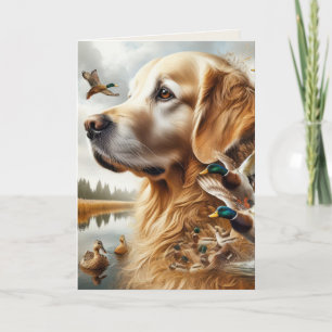 Golden Retriever en Eenden Verjaardag Kaart