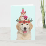 Golden Retriever en Friend Cute Birthday Kaart<br><div class="desc">Stuur een leuke verjaardagsgroet met deze gelukkige gouden en schattige kleine vriend! Pas de berichten aan de binnenkant aan en geniet van plezier. Bedankt om te zoeken! Gelicentieerde afbeeldingen en afbeeldingen. Afbeeldingen voor het publieke domein.</div>