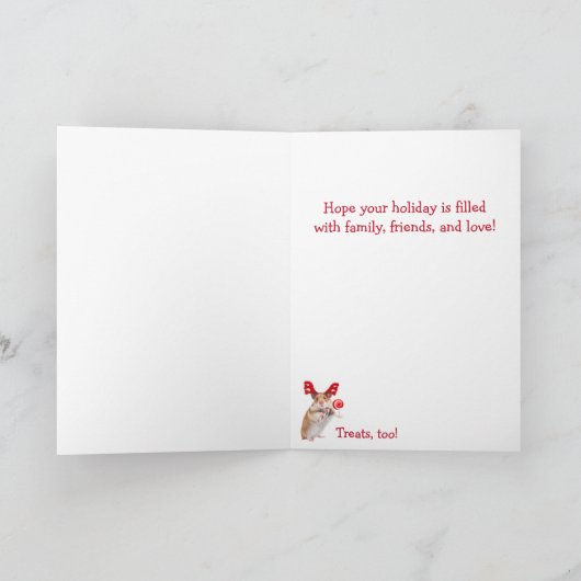 Golden Retriever en Friend Kerstmis Feestdagen Kaart (Binnen)