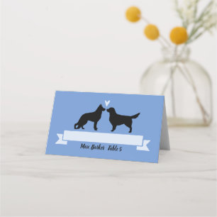 Golden Retriever en German Shepherd Wedding Plaatskaartje