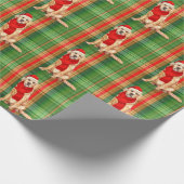Golden Retriever en Holiday Pset met kerstval Cadeaupapier (Hoek)