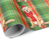 Golden Retriever en Holiday Pset met kerstval Cadeaupapier (Rol Hoek)