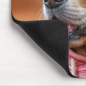 Golden Retriever en kitten in roze hoodie Muismat (Hoek)