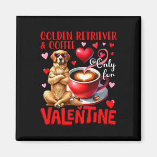 Golden Retriever en koffie alleen voor Valentijn J Magneet