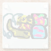 Golden Retriever en lente Glazen Onderzetter (Achterkant)