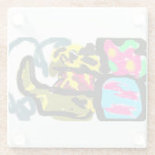 Golden Retriever en lente Glazen Onderzetter (Achterkant)