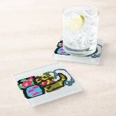 Golden Retriever en lente Glazen Onderzetter (Schuin)