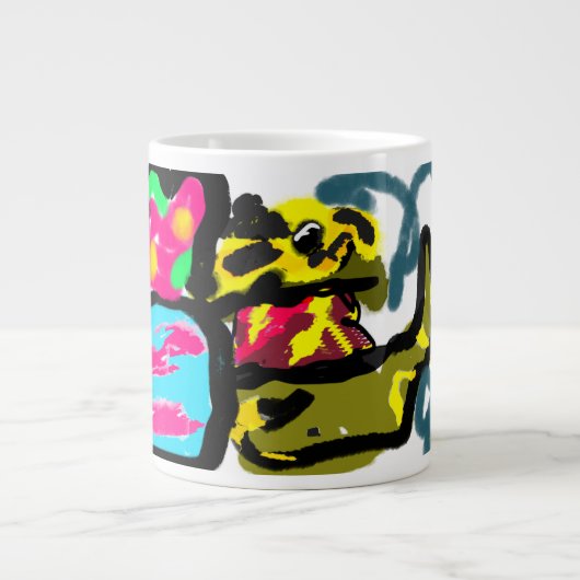 Golden Retriever en lente Grote Koffiekop (Voorkant)