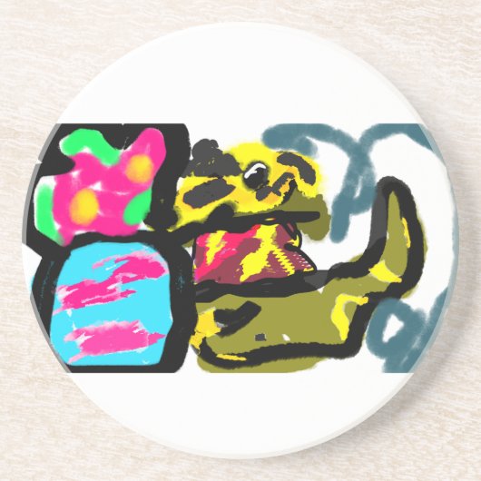 Golden Retriever en lente Zandsteen Onderzetter (Voorkant)