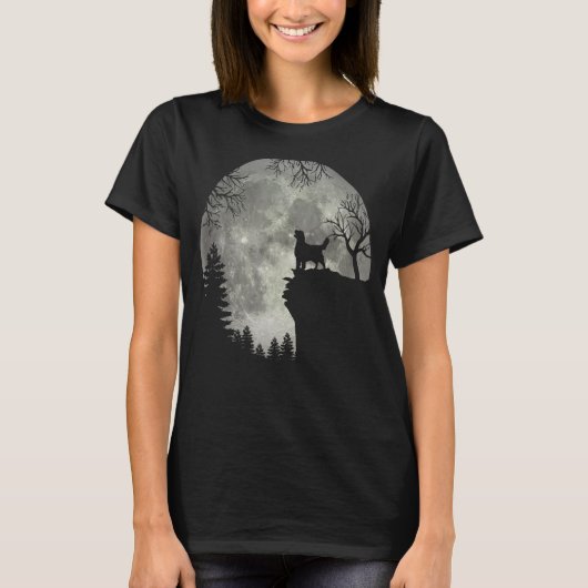 Golden Retriever en Moon Halloween Classic Monste T-shirt (Voorkant)