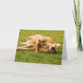Golden Retriever en Puppy Vaderdag Kaart (Voorkant)