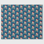 Golden Retriever en Santa Hat Wrapping Paper Cadeaupapier (Vlak)