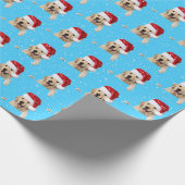 Golden Retriever en Santa hoed Cadeaupapier (Hoek)