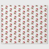 Golden Retriever en Santa hoed Cadeaupapier (Vlak)