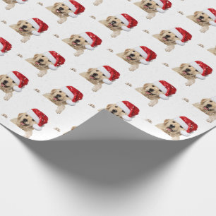 Golden Retriever en Santa hoed Cadeaupapier