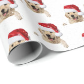 Golden Retriever en Santa hoed Cadeaupapier (Rol Hoek)