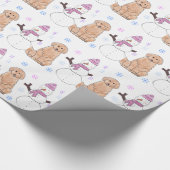 Golden Retriever en Snowman Cadeaupapier (Hoek)